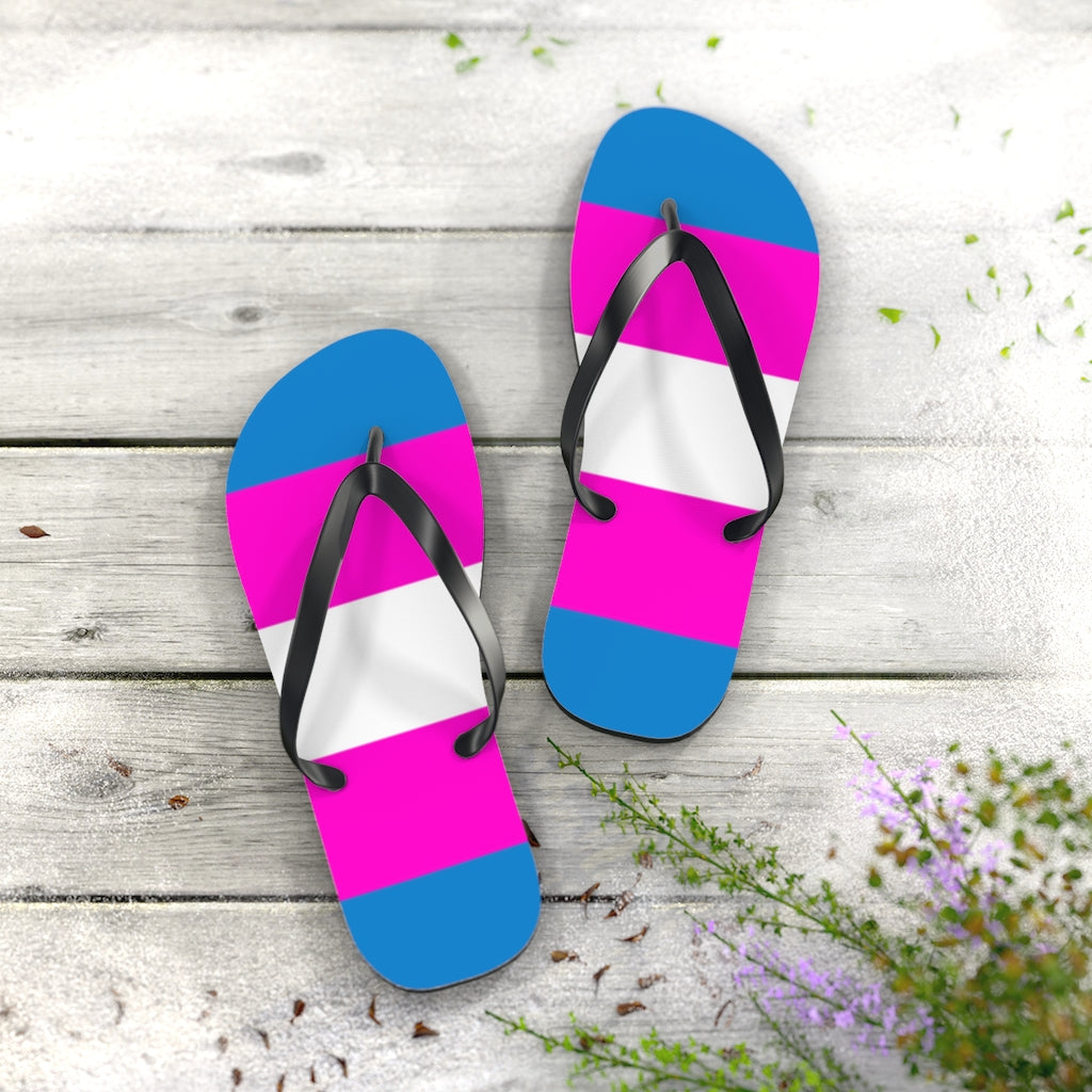 Bright Trans Pride Flip Flops