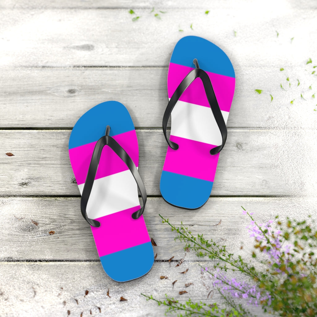 Bright Trans Pride Flip Flops