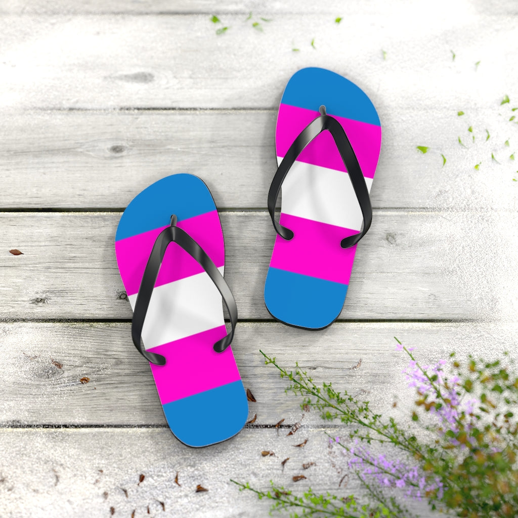 Bright Trans Pride Flip Flops