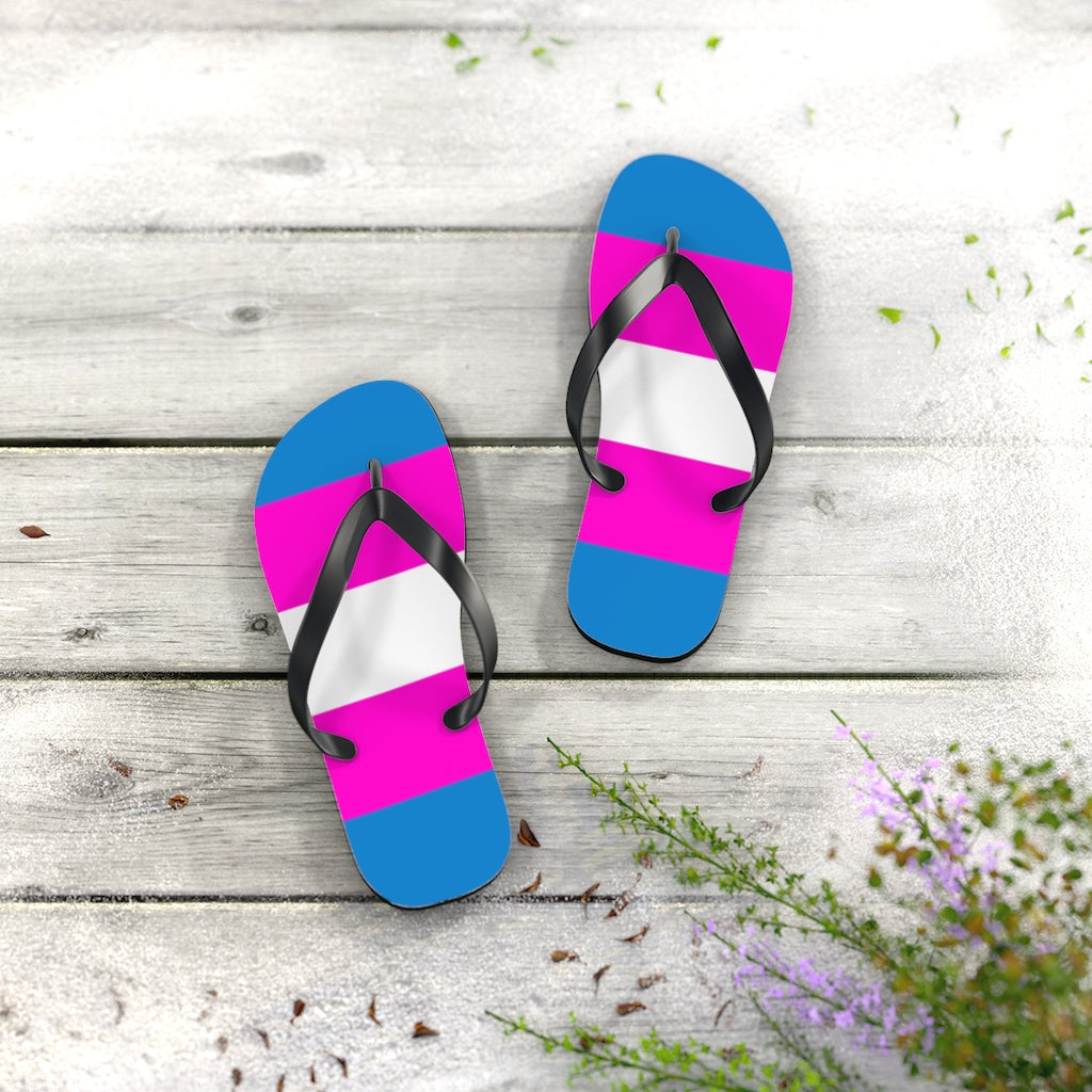 Bright Trans Pride Flip Flops