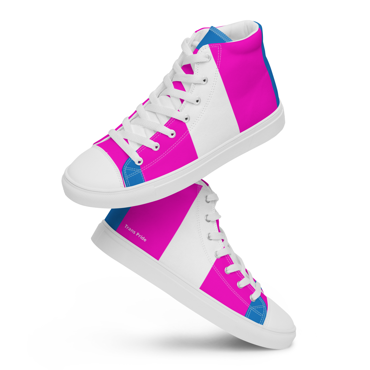 Trans Pride Men’s high top canvas shoes