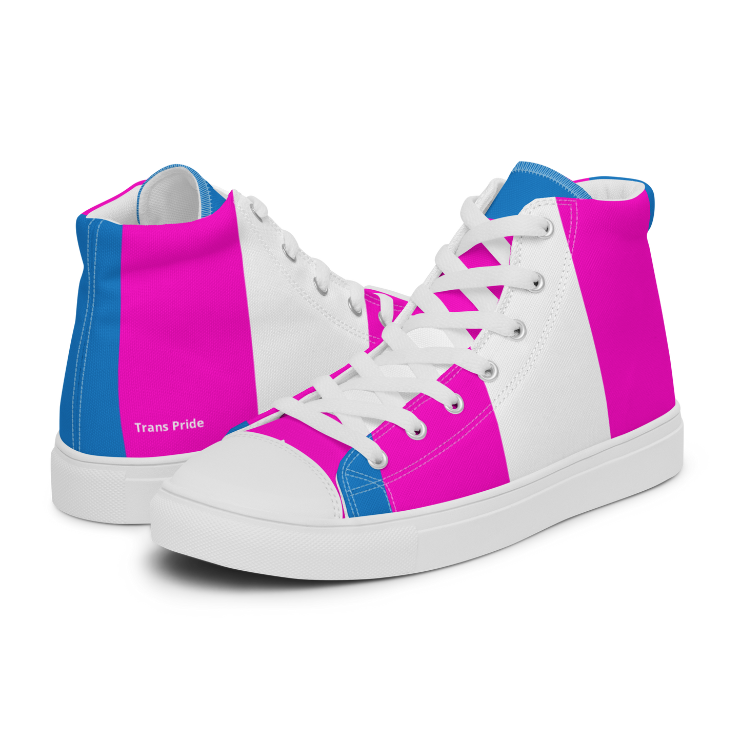 Trans Pride Men’s high top canvas shoes