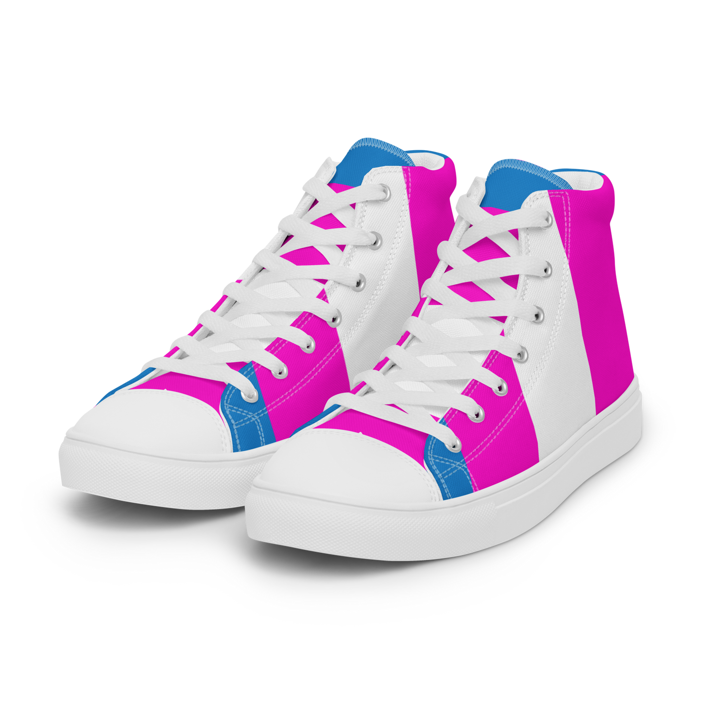 Trans Pride Men’s high top canvas shoes