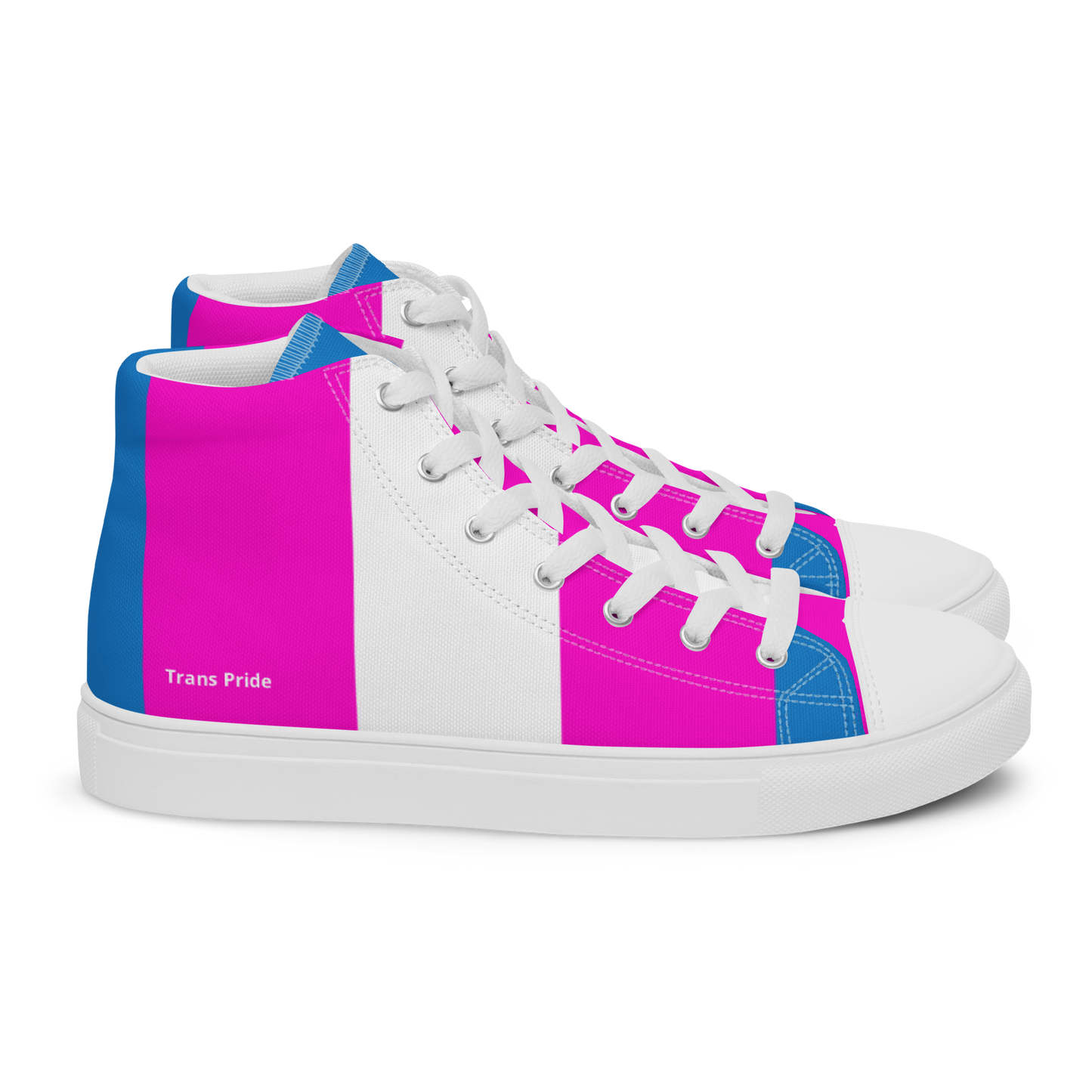 Trans Pride Men’s high top canvas shoes