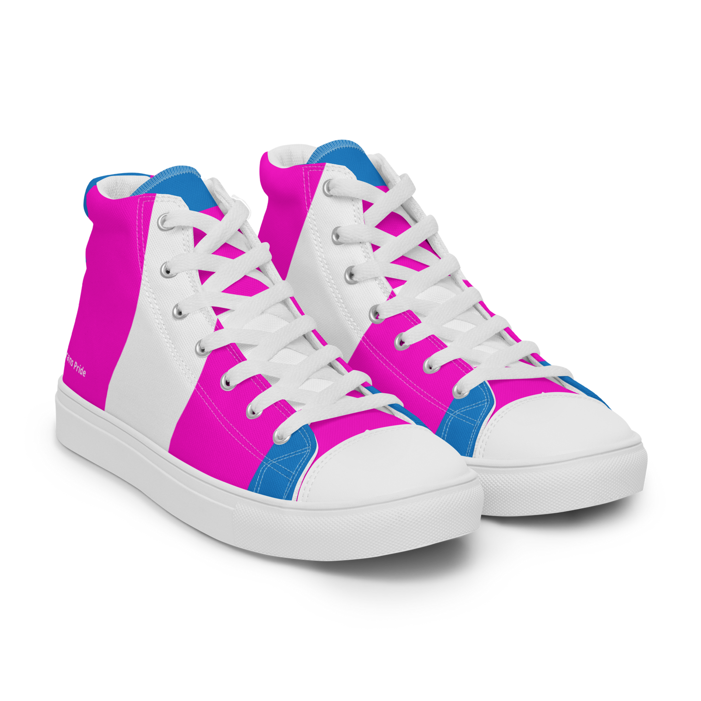 Trans Pride Men’s high top canvas shoes