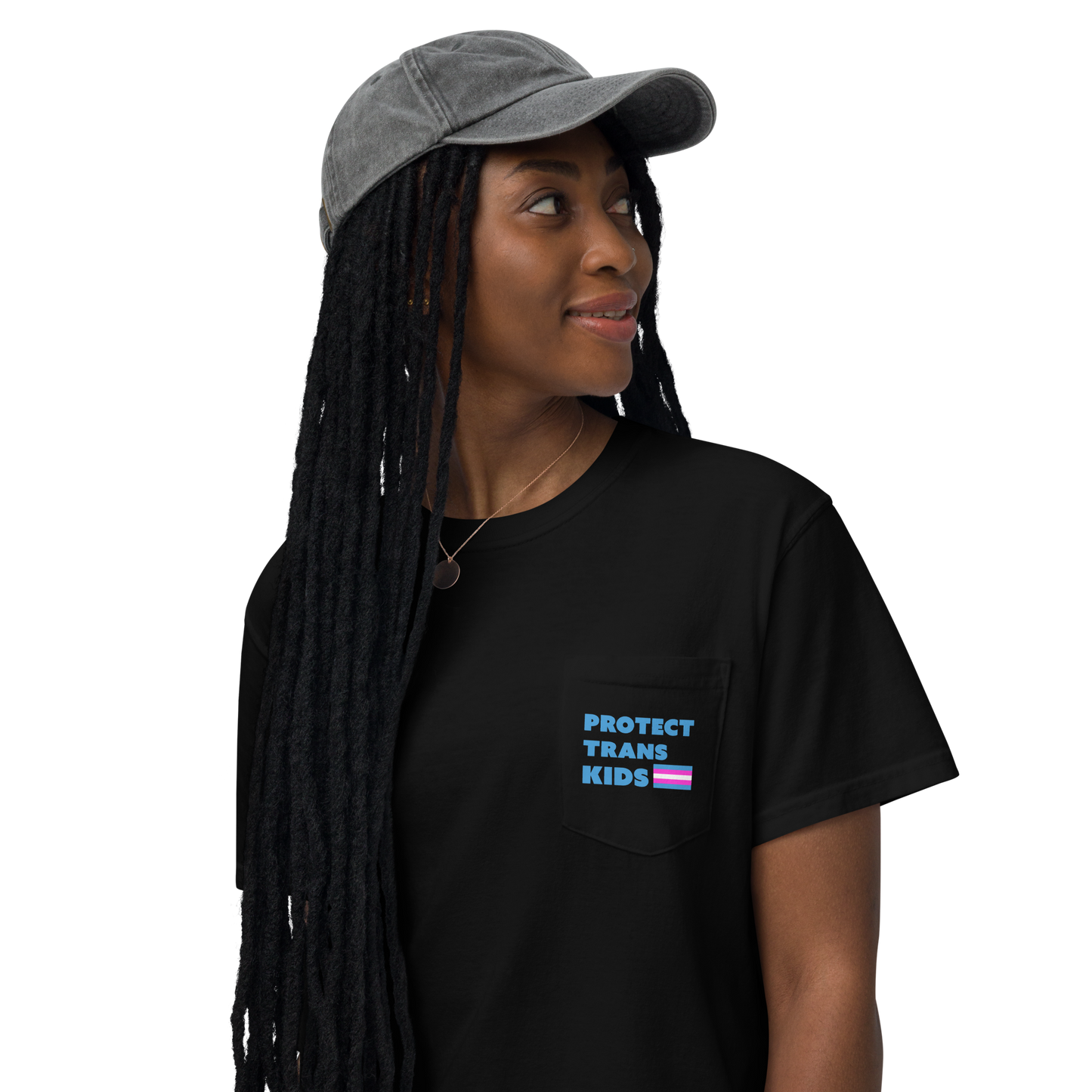 Protect Trans Kids! Unisex garment-dyed pocket t-shirt