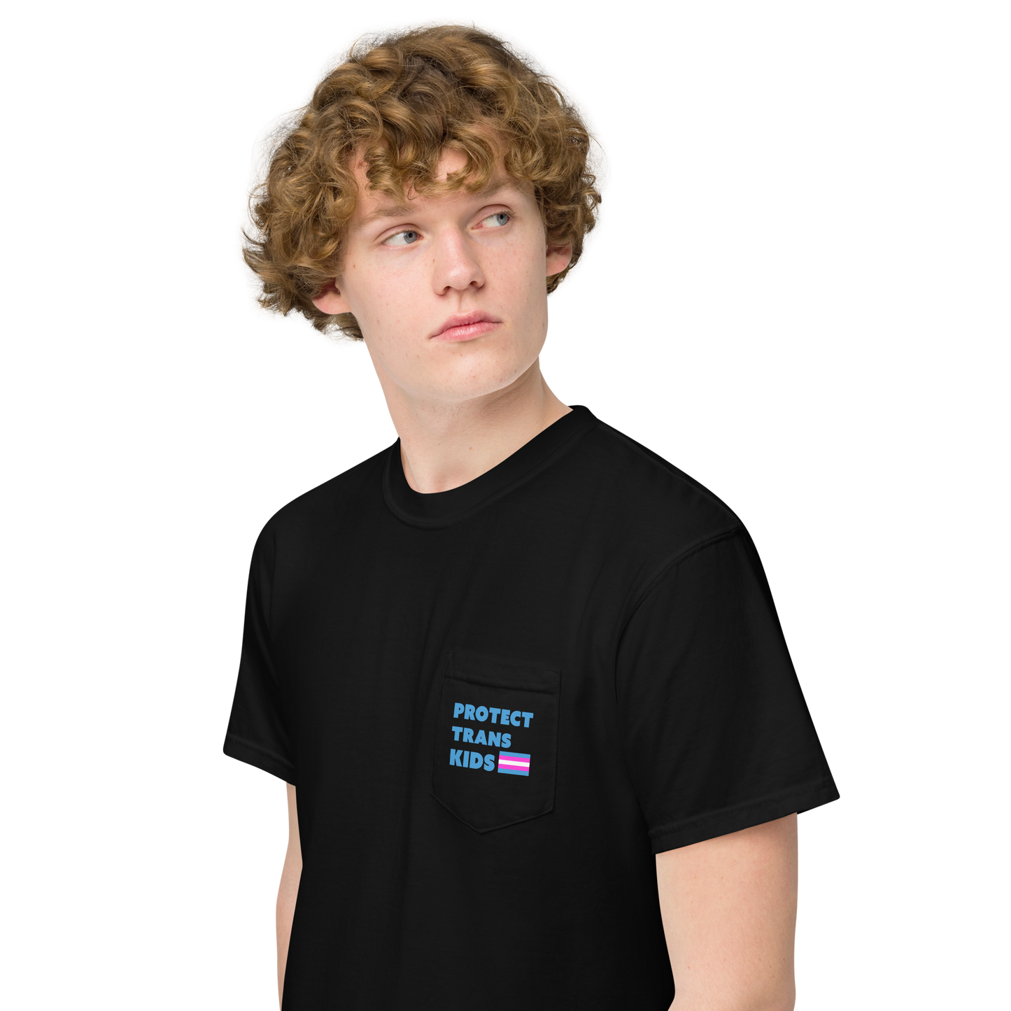 Protect Trans Kids! Unisex garment-dyed pocket t-shirt