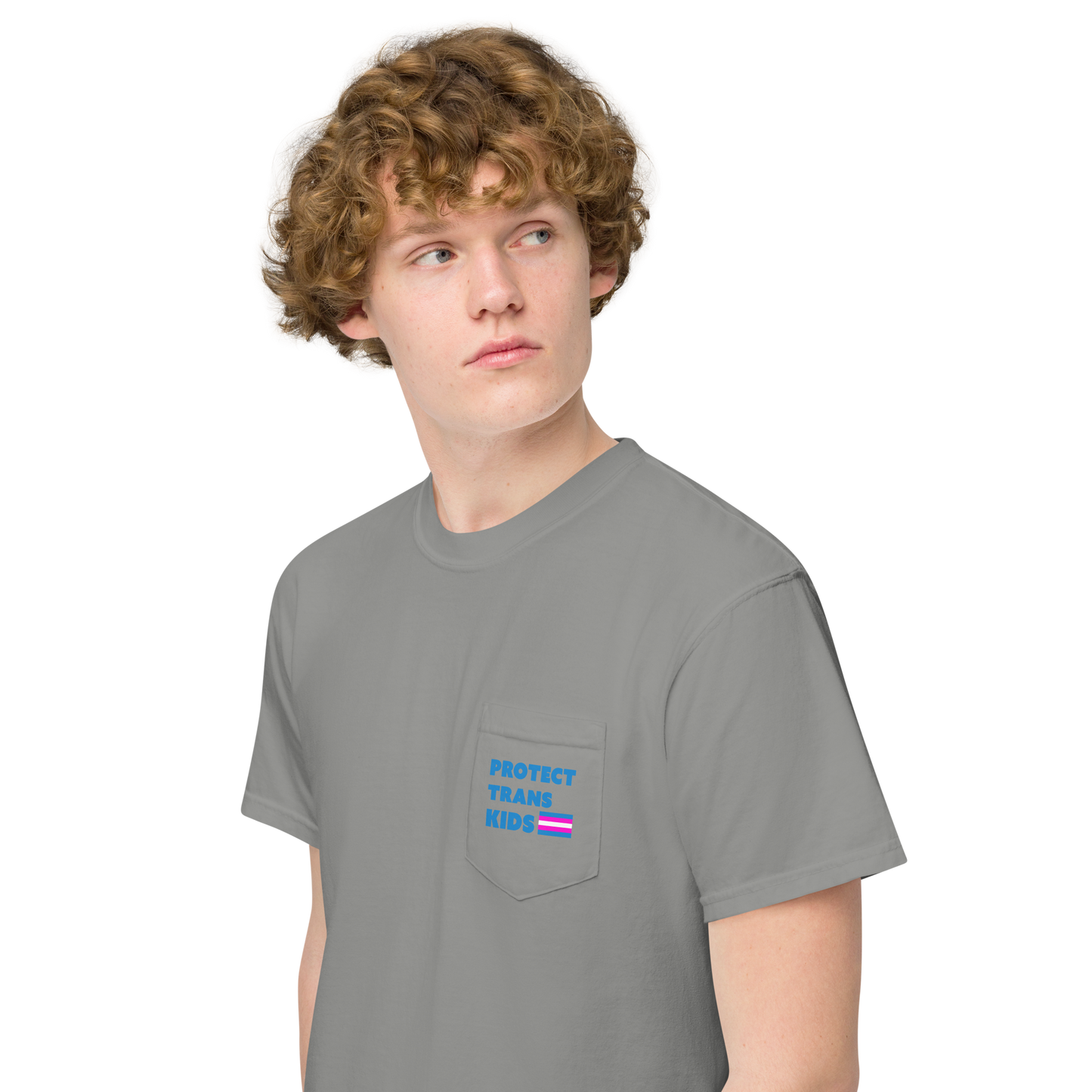 Protect Trans Kids! Unisex garment-dyed pocket t-shirt