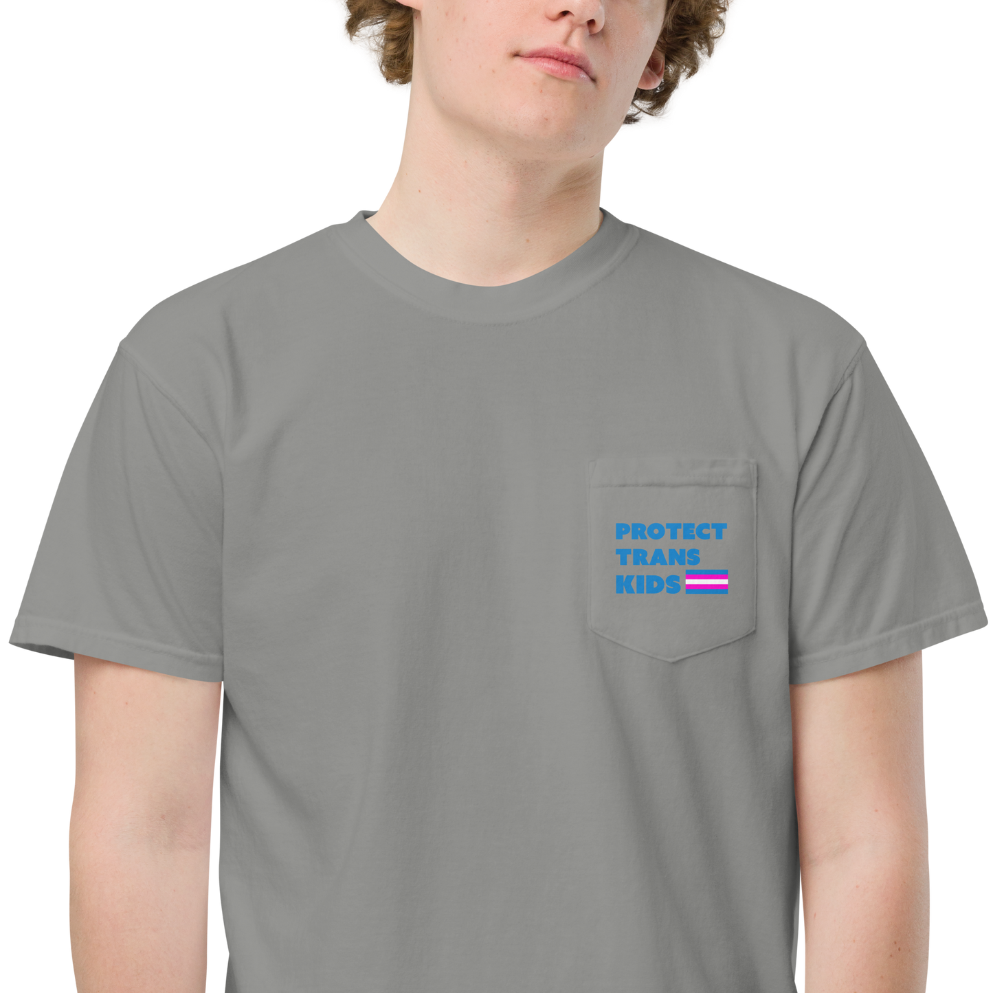 Protect Trans Kids! Unisex garment-dyed pocket t-shirt