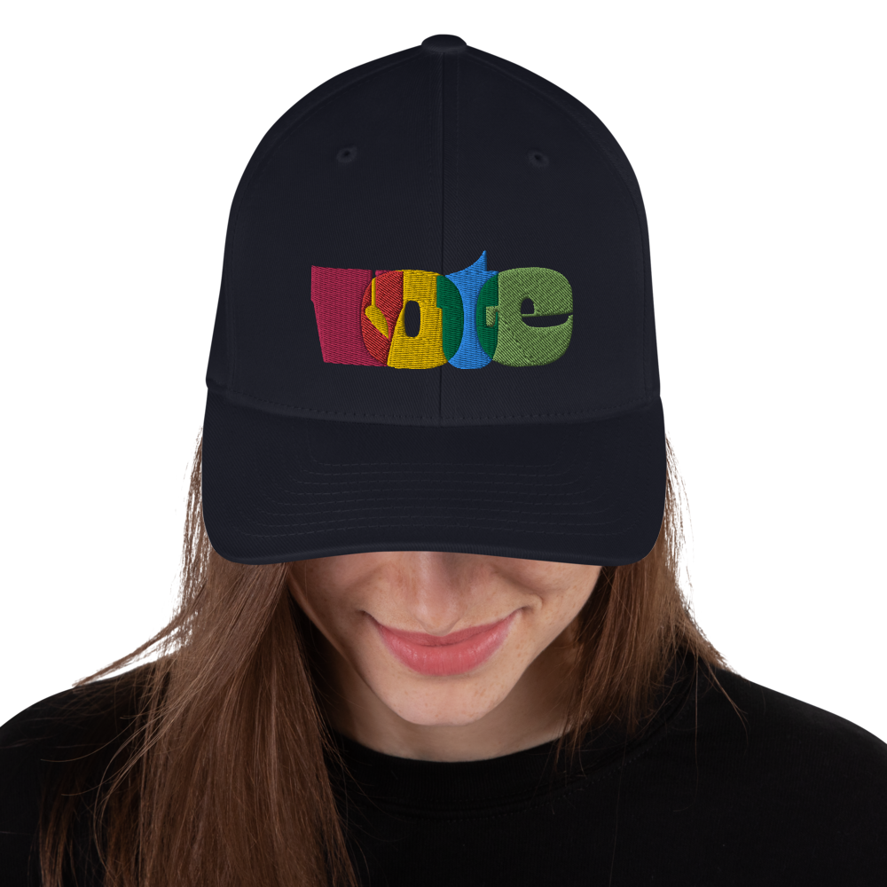 Vote with Pride Flexfit Structured Twill Cap