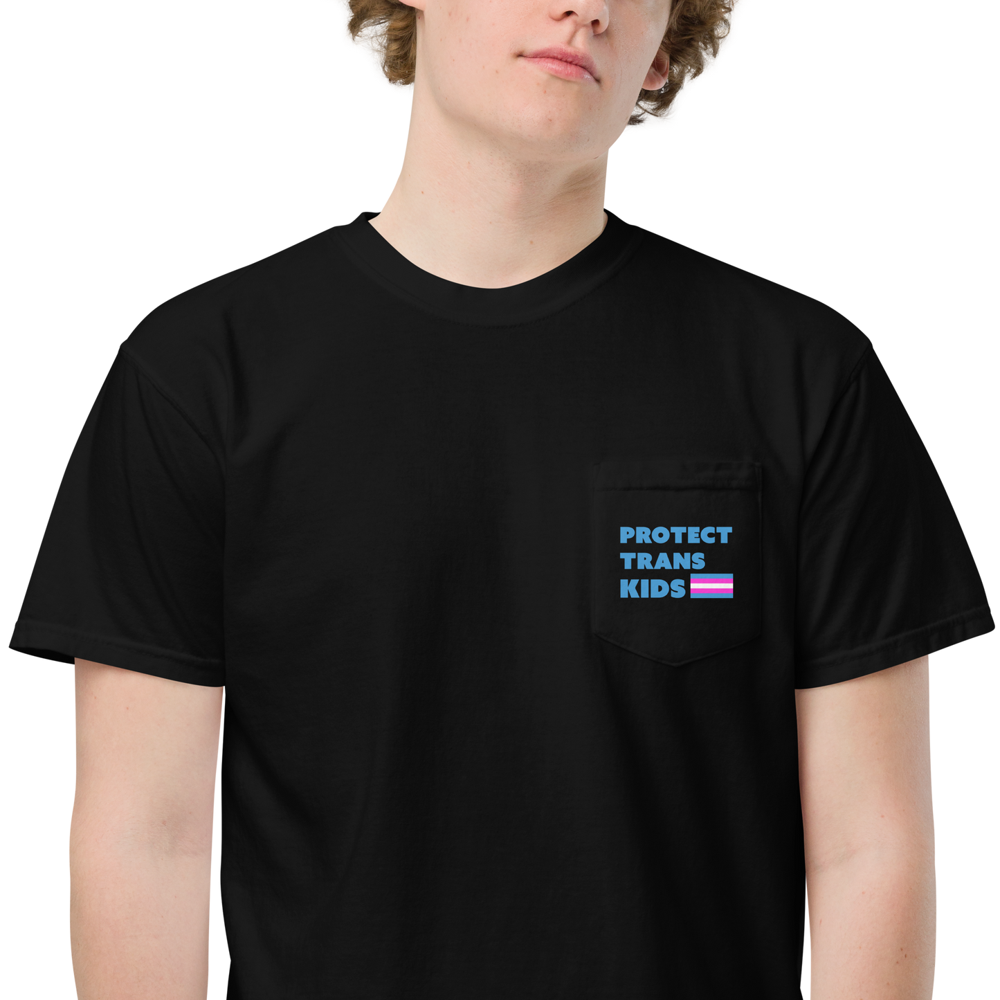 Protect Trans Kids! Unisex garment-dyed pocket t-shirt